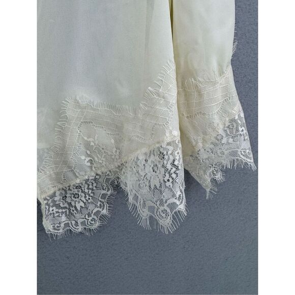 NWT Cézanne Womens Cream Lace Trim Sheer Negligee Kimono Cardigan Top One Size - Picture 8 of 8